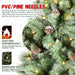 7FT Pre - Lit Artificial Christmas Tree — 1348 Tips, 400 LED Lights, Pinecones, Hinged - Monsta Online