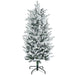 4.5FT Snow Flocked Pencil Artificial Christmas Tree — 267 Tips, Unlit, Auto - Open, Hinged, Steel Base - Monsta Online