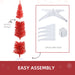 7FT Red Pencil Artificial Christmas Tree — 499 Tips, Unlit, Slim Space - Saving, Plastic Stand - Monsta Online