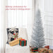 5FT Silver Pencil Artificial Christmas Tree — 294 Tips, Unlit, Slim Space - Saving, Plastic Base - Monsta Online