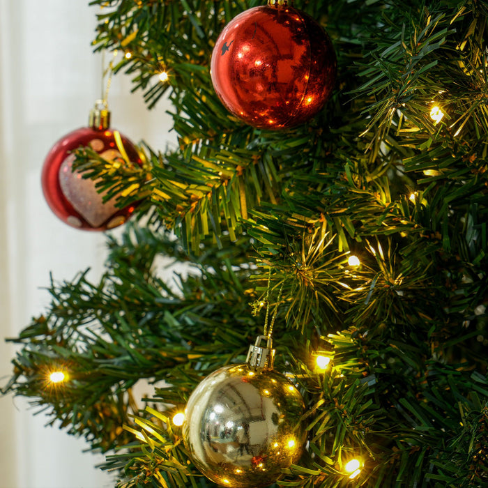 7.5FT Pre - Lit Artificial Christmas Tree — 1346 Tips, 500 Warm White LED Lights, Full, Metal Base - Monsta Online