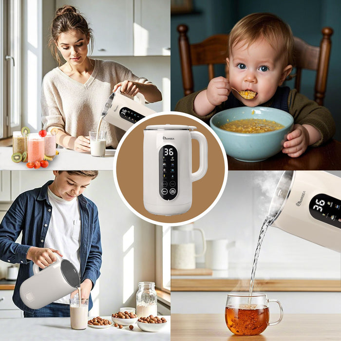 Powerful 750W Almond Milk Maker 8 in 1 with Keep Warm and Delay Start Features - Monsta Online