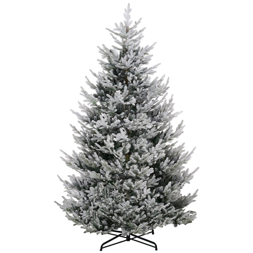 9FT Snow Flocked Artificial Christmas Tree — 1939 Tips, Unlit, Auto - Open Hinged, Nordic Pine, Steel Base - Monsta Online