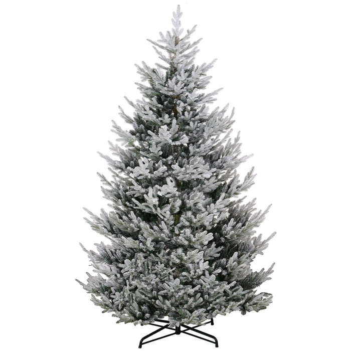 9FT Snow Flocked Artificial Christmas Tree — 1939 Tips, Unlit, Auto - Open Hinged, Nordic Pine, Steel Base - Monsta Online