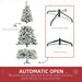 7.5FT Snow Flocked Artificial Christmas Tree — 1300 Tips, Unlit, Auto - Open Hinged, Green White, Steel Base - Monsta Online