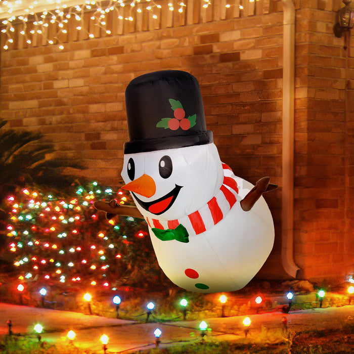 3FT Prelit Christmas Hanging Inflatable Snowman with LED Lights - Outdoor Window Decoration - Monsta Online