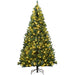 7.5FT Pre - Lit Artificial Christmas Tree — 1346 Tips, 500 Warm White LED Lights, Full, Metal Base - Monsta Online