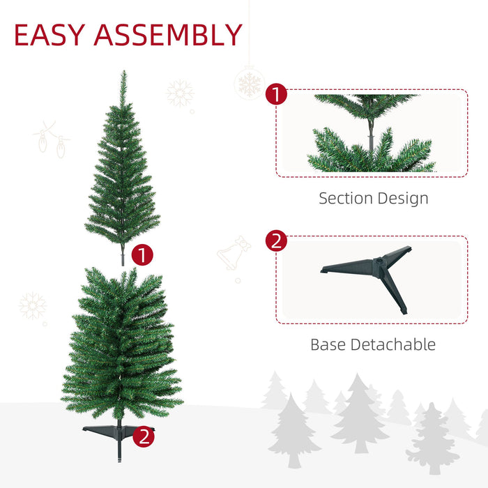 5FT Pencil Artificial Christmas Tree — 294 Tips, Unlit, Slim Space - Saving, Realistic, Plastic Base - Monsta Online