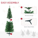 5FT Pencil Artificial Christmas Tree — 294 Tips, Unlit, Slim Space - Saving, Realistic, Plastic Base - Monsta Online