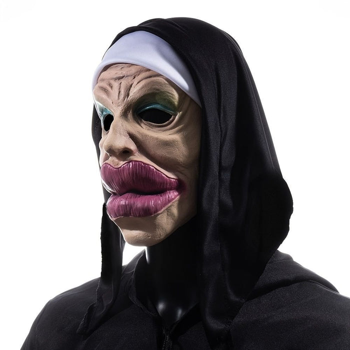 Halloween Nun Purge Mask – Scary Huge Mouth Witch Cosplay Headgear - Monsta Online