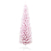 7FT Flocked Pink Pencil Artificial Christmas Tree — 499 Snow Tips, Unlit, Slim Space - Saving, Metal Base - Monsta Online