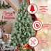 7FT Artificial Christmas Tree — Full, 82 Pine Cones, 1348 Tips, PVC+Hard Needle, Hinged, Metal Stand - Monsta Online