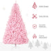 7FT Pink Artificial Christmas Tree — 1288 Tips, Unlit, Wide Shape, Auto - Open Hinged, Steel Base - Monsta Online