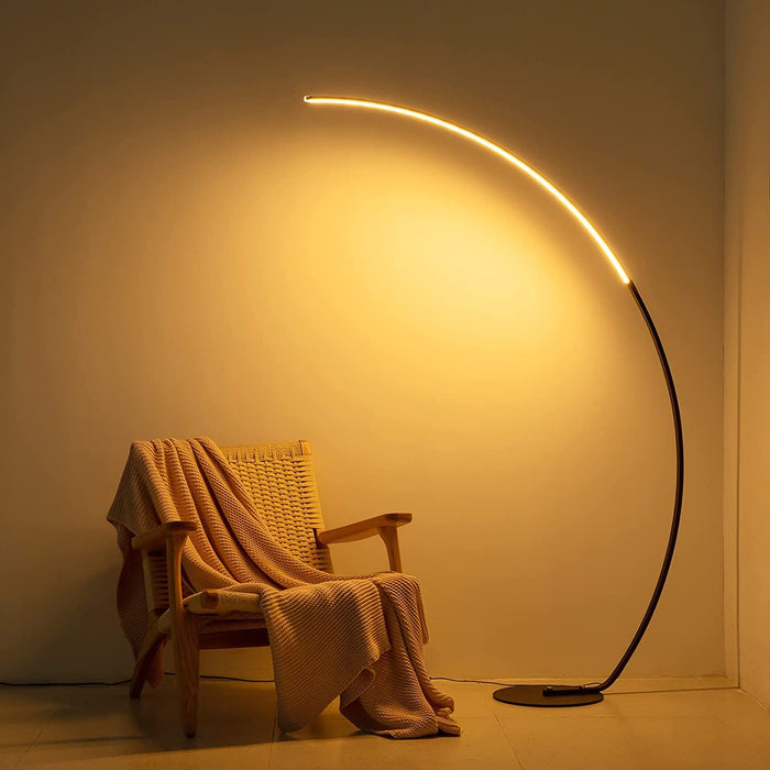 Stylish Curved Floor Lamp with Remote – Contemporary Lighting for Home Decor - Monsta Online