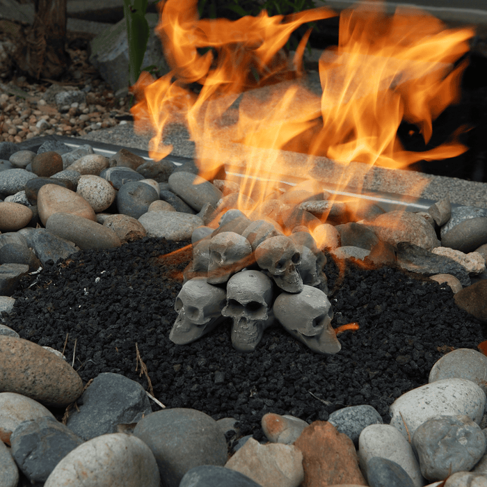 Halloween Ceramic Skull Fire Pit Decoration – 7pcs Reusable for Fireplace and Bonfire - Monsta Online