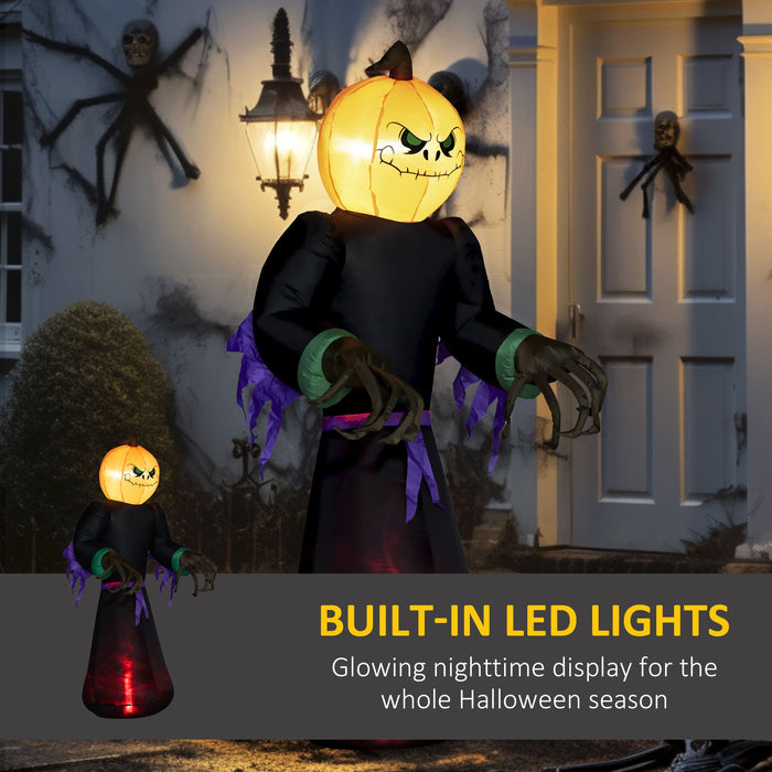 7ft Inflatable Halloween Reaper Ghost Pumpkin with LED Lights - Monsta Online