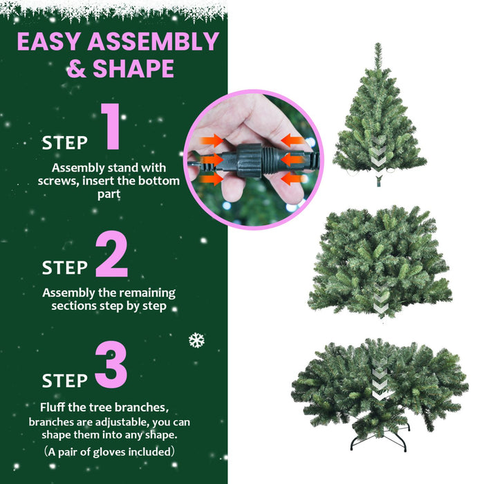 6FT Pre - Lit Smart Artificial Christmas Tree — 280 WiFi LED, Music Sync, App Control, Hinged, Metal Stand - Monsta Online