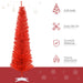 7FT Red Pencil Artificial Christmas Tree — 499 Tips, Unlit, Slim Space - Saving, Plastic Stand - Monsta Online