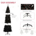8FT Black Pencil Artificial Christmas Tree — 1168 Tips, Slim Space - Saving, Unlit, Steel Base - Monsta Online