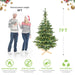 7FT Pre - Lit Artificial Christmas Tree — 400 Warm LED, Wooden Base, 941 Tips, PE+PVC, Rustic Style - Monsta Online