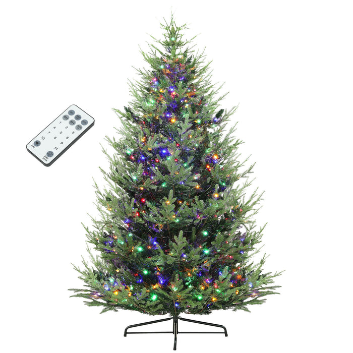 9FT Pre - Lit Artificial Christmas Tree — 300 Dual - Color LED Lights, 1939 Tips, Remote, 11 Modes, Metal Base - Monsta Online