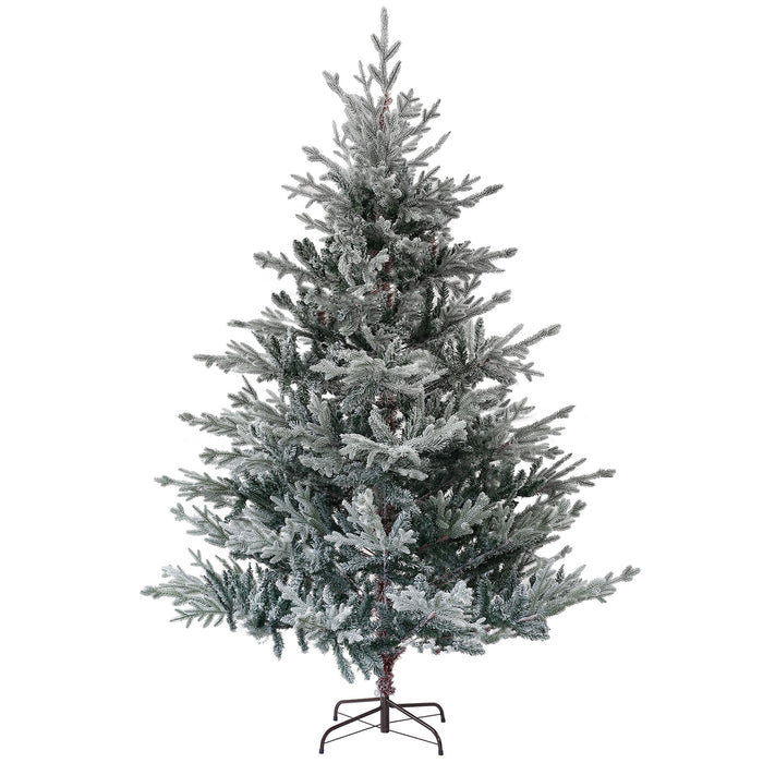 6FT Flocked Nordic Pine Artificial Christmas Tree — 795 Snow Tips, Unlit, Auto - Open, Steel Base - Monsta Online