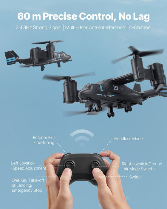 Osprey Military RC Helicopter with 4 Channel Remote for Kids with Dual Batteries - Monsta Online