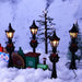 4.7" LED Christmas Lamp Post Village Accessories with Wreath - Set of 4 Miniature Street Lights - Monsta Online