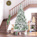 9FT Flocked Artificial Christmas Tree — 1890 Snow Tips, Unlit, Auto - Open, Full Shape, Steel Base - Monsta Online