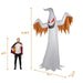 12FT Halloween Inflatable Ghost with Red Eyes and Flame LED Lights - Monsta Online