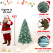 6FT Blue - Green Artificial Christmas Tree — 1390 PE+PVC Tips, Hinged, Full Shape, Metal Stand - Monsta Online