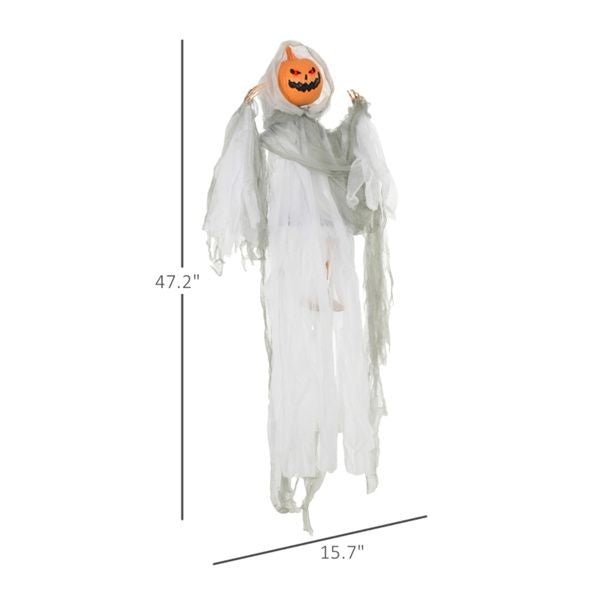 4ft Animatronic Halloween Pumpkin Ghost – Sound Activated with Red Glowing Eyes and Creepy Howling Sounds - Monsta Online