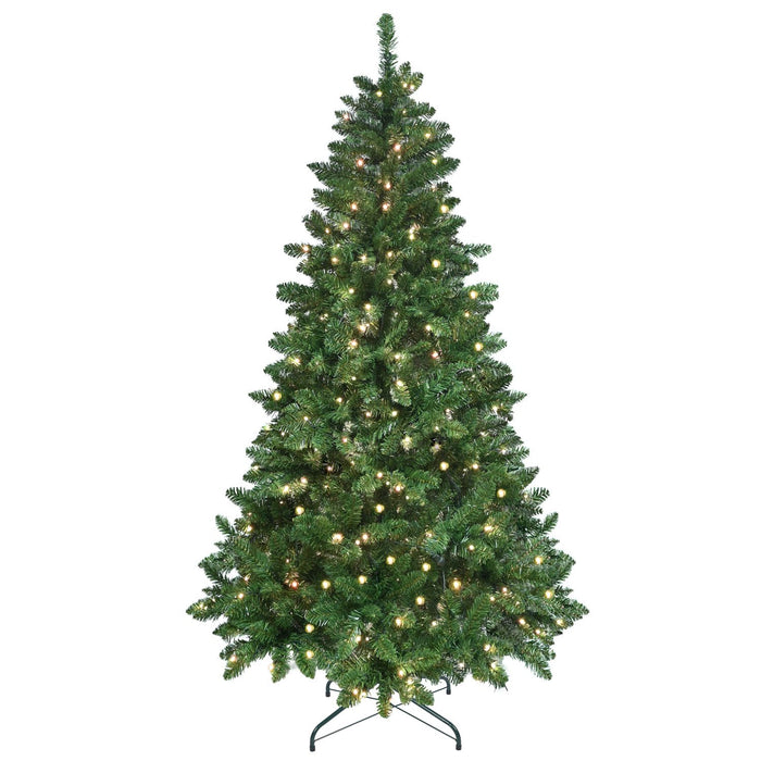 6FT Pre - Lit Smart Artificial Christmas Tree — 300 WiFi RGB LED, Music Sync, App Control, Hinged, Metal Stand - Monsta Online