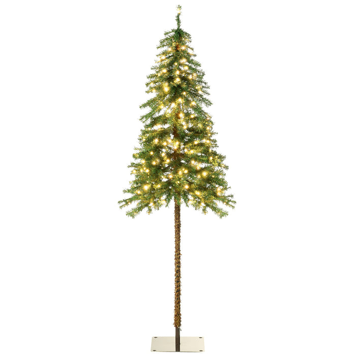 6FT Pencil Pre - Lit Artificial Christmas Tree — 175 LEDs, 442 Tips, 7 Light Modes, Warm White or Multi - Color, Steel Base - Monsta Online
