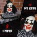 6ft Sound Activated Halloween Animatronic Clown – Shaking Body, Creepy Sounds and Glowing Red Eyes - Monsta Online