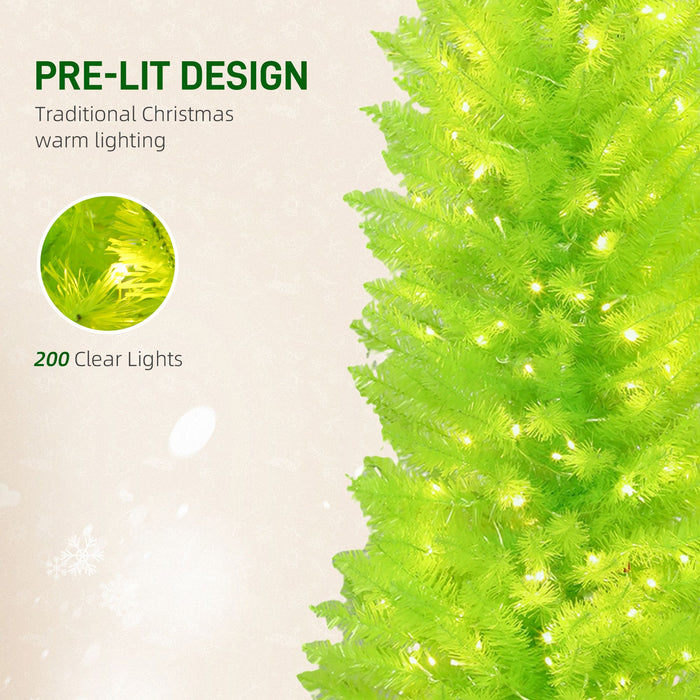 5FT Whimsical Bent Top Pre - Lit Artificial Christmas Tree — 200 Warm White LEDs, 438 Tips, Red Ball - Monsta Online