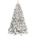 7.5FT Pre - Lit Flocked Artificial Christmas Tree White — 550 Warm LED, 49 Pine Cones, Hinged, Metal Stand - Monsta Online