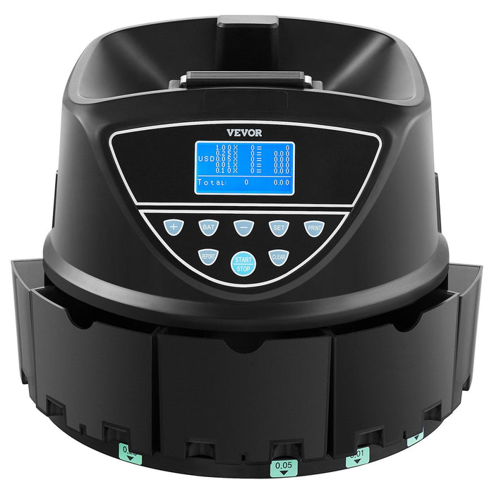 Automatic Coin Counter and Sorter Machine with Wrapping Tubes and 2000 Coin Capacity - Monsta Online