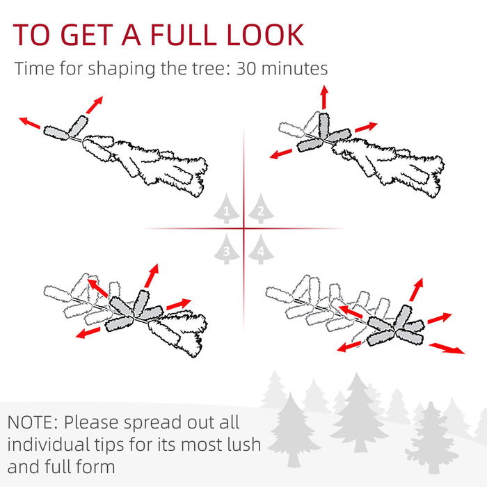 5FT White Snow Flocked Pencil Artificial Christmas Tree — 294 Tips, Unlit, Slim Space - Saving, Metal Base - Monsta Online