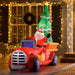 7.5FT Prelit Inflatable Santa Driving Fire Truck with Christmas Tree and LED Lights - Outdoor Christmas Decoration - Monsta Online