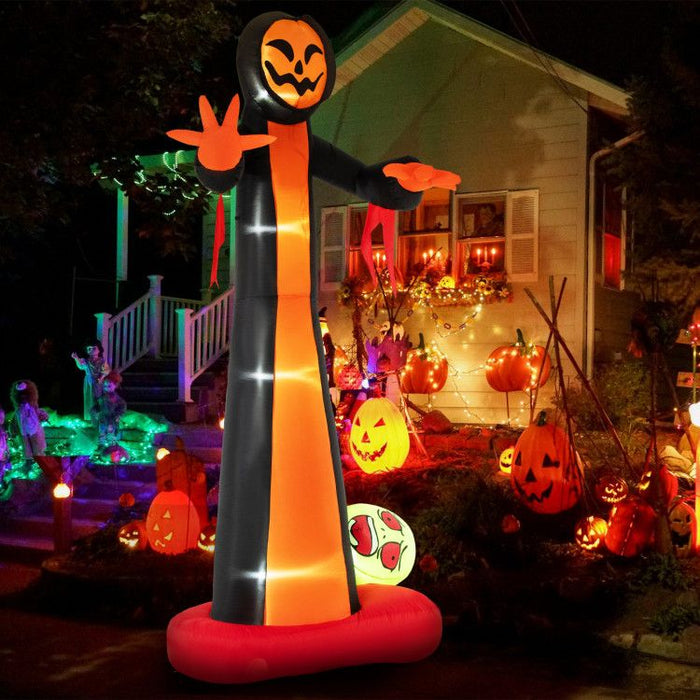 12ft Inflatable Grim Reaper Ghost with Skull and LED Lights - Monsta Online