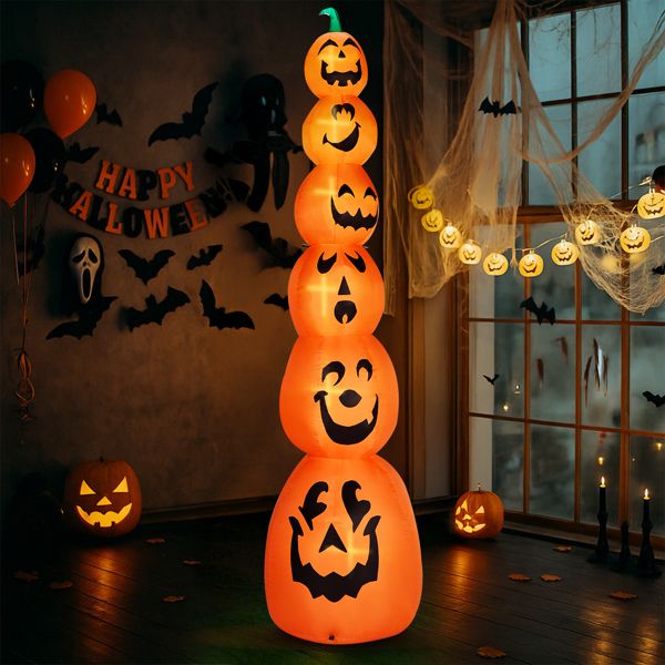 9FT Halloween Inflatable Stacked Pumpkins with LED Lights - Monsta Online