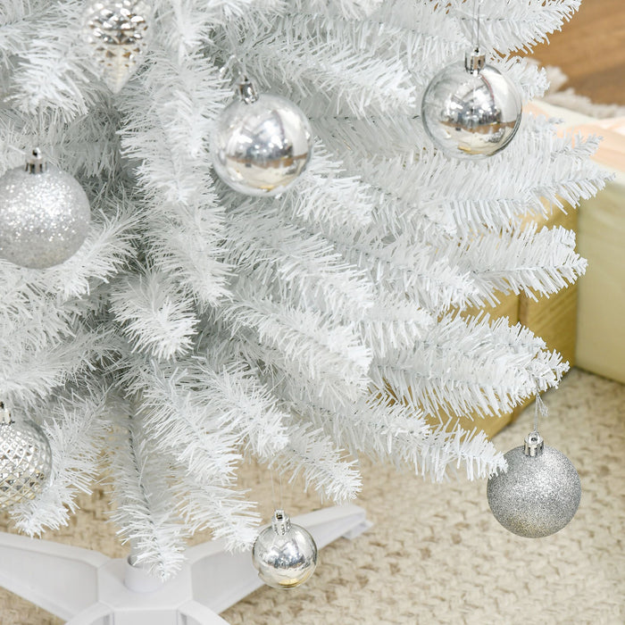 7FT White Pencil Artificial Christmas Tree — 499 Tips, Unlit, Slim Space - Saving, Realistic, Plastic Base - Monsta Online