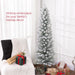 5FT Snow Flocked Pencil Artificial Christmas Tree — 263 Tips, Unlit, Upward & Downward Branches, Metal Base - Monsta Online
