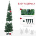 7FT Noble Fir Pencil Pre - Lit Artificial Christmas Tree — 200 Warm White LEDs, 499 Tips, Slim Space - Saving - Monsta Online