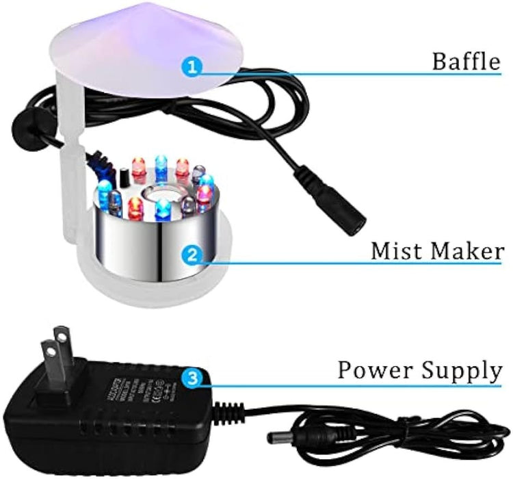 12 LED Halloween Fogger Machine – Water Fountain Pond Atomizer and Indoor Humidifier - Monsta Online