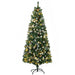 6FT Slim Pre - Lit Artificial Christmas Tree — 250 Warm White LEDs, 703 Tips, Snow - Dipped Branches, Pinecones, Auto - Open - Monsta Online