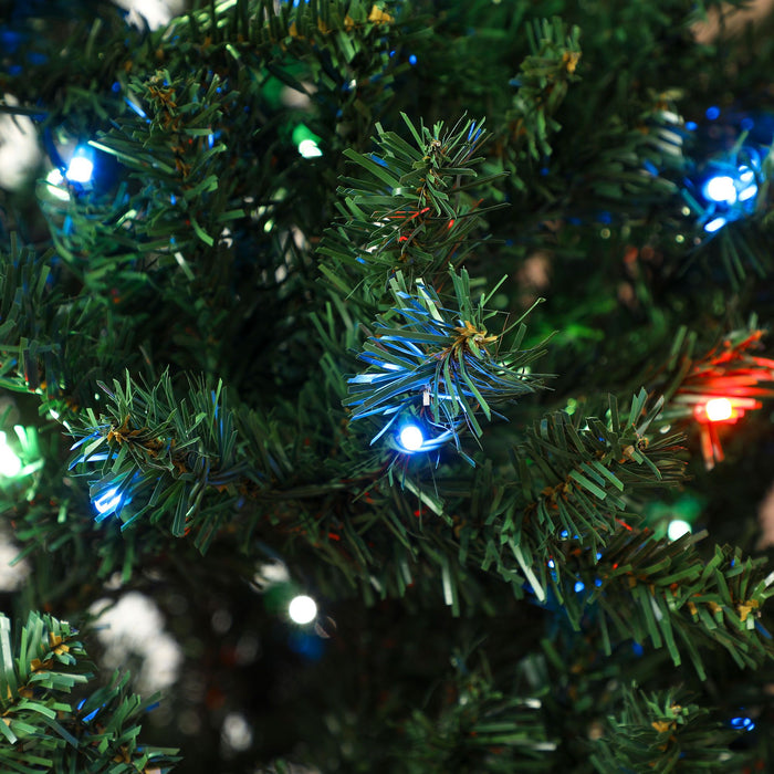 7.5FT Pre - Lit Artificial Christmas Tree — 450 RGB LED Lights, Remote Control, Timer, Hinged - Monsta Online