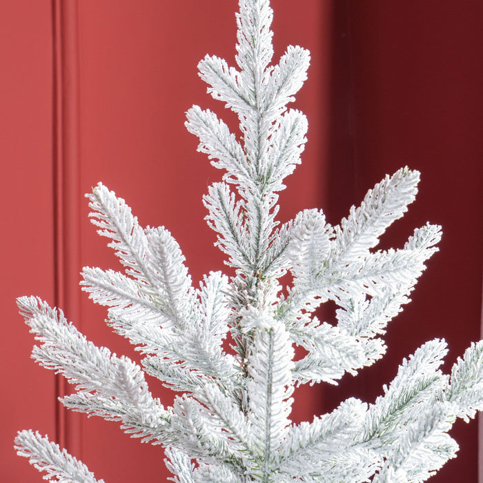 6FT Flocked Artificial Christmas Tree — 795 Tips, Auto - Open Hinged, Snow - Dipped, Steel Base - Monsta Online