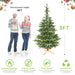 8FT Pre - Lit Artificial Christmas Tree — 500 Warm LED, Wooden Base, 1307 Tips, PE+PVC, Rustic Style - Monsta Online